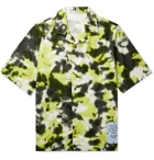 MCQ - Camp-Collar Appliquéd Tie-Dyed Cotton-Poplin Shirt - Yellow