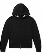 Moncler - Logo-Embroidered Cotton-Jersey Zip-Up Hoodie - Black