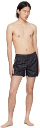 Moncler Black Printed Swim Shorts