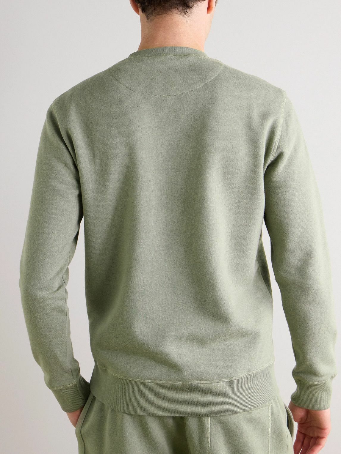 Kingsman - Logo-Embroidered Cotton and Cashmere-Blend Jersey Sweatshirt - Green