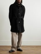 Amomento - Oversized Belted Wool-Blend Bouclé Coat - Black