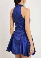 Sister Jane Marylin Ruched Taffeta Mini Dress Blue