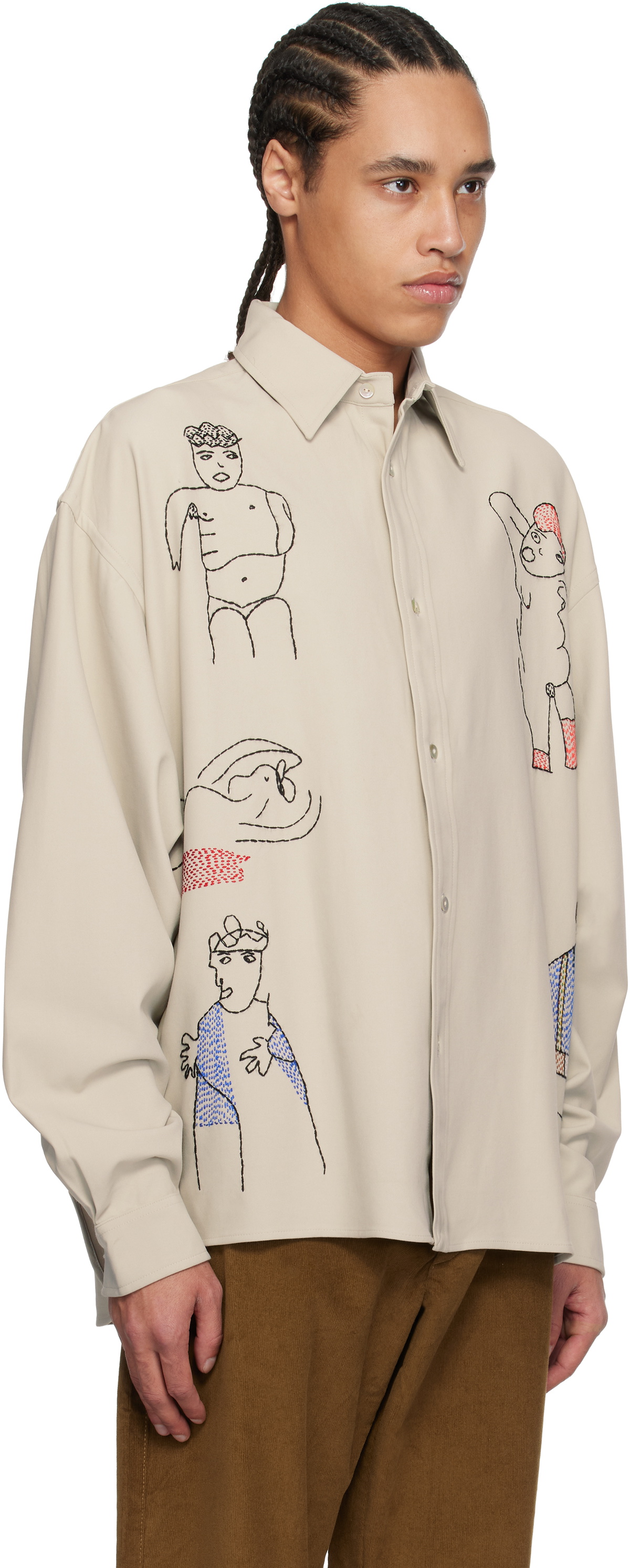 Glass Cypress Off-White Oversized 5 Figure Shirt