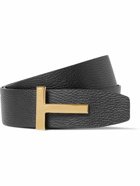 TOM FORD - 4cm Black and Dark-Brown Reversible Full-Grain Leather Belt - Brown