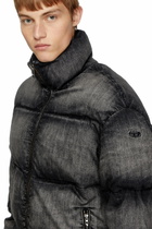 Diesel Faded denim puffer jacket - Winter Jackets - Unisex - Black