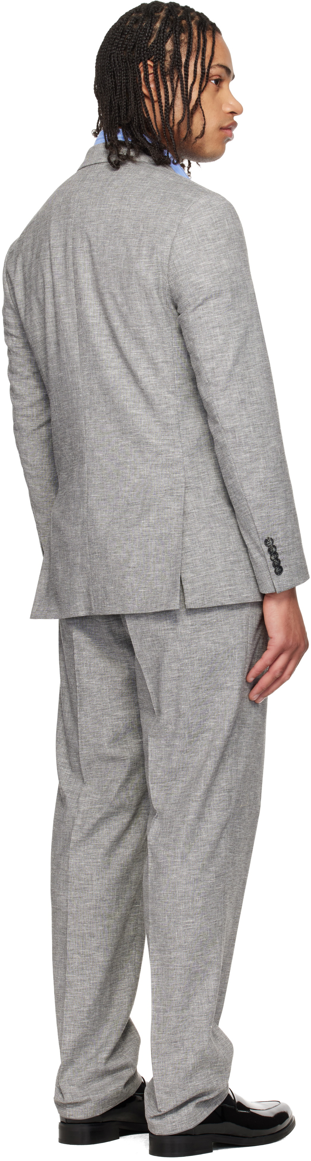 Hugo Gray Two-Piece Modern-Fit Sharkskin Suit