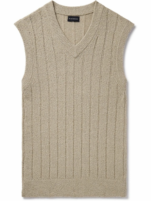Photo: Club Monaco - Ribbed Cotton and Nylon-Blend Bouclé Sweater Vest - Neutrals