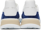 Alexander McQueen Blue Suede Court Trainer Sneakers