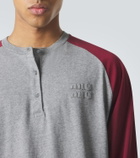 Miu Miu Logo cotton jersey Henley shirt
