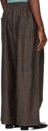 Jan-Jan Van Essche Brown O-Project Doro Dyed Silk Wide Trousers