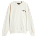 A.P.C. Men's Tyler Floral Logo Crew Sweatshirt in Ecru