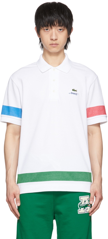 Photo: Awake NY White Lacoste Edition Cotton Polo