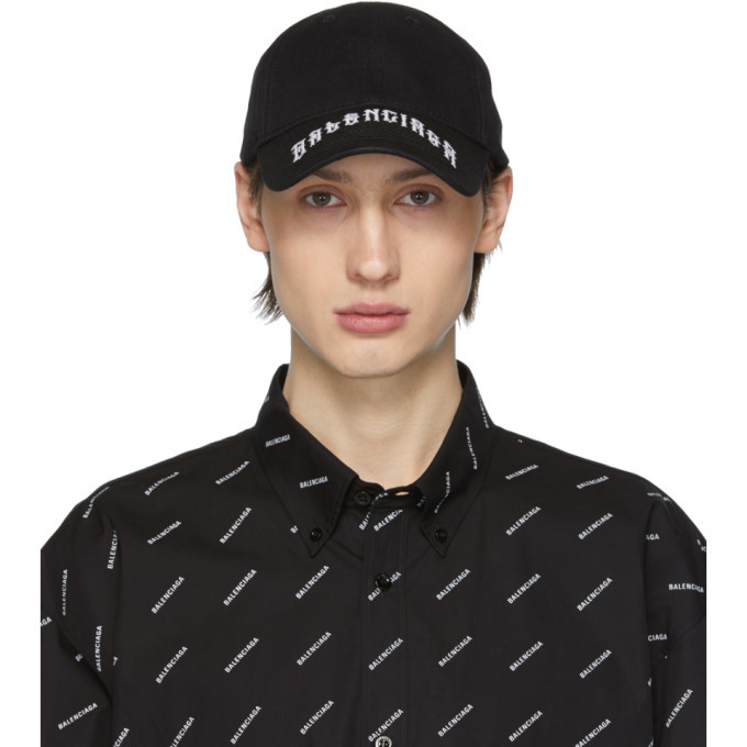 Balenciaga Black Tattoo Logo Cap Balenciaga