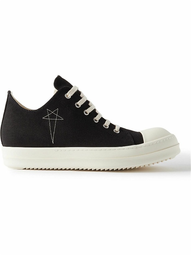 Photo: DRKSHDW by Rick Owens - Embroidered Denim Sneakers - Black