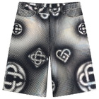 Casablanca Men's Pearlescent Monogram Denim Shorts in Blue