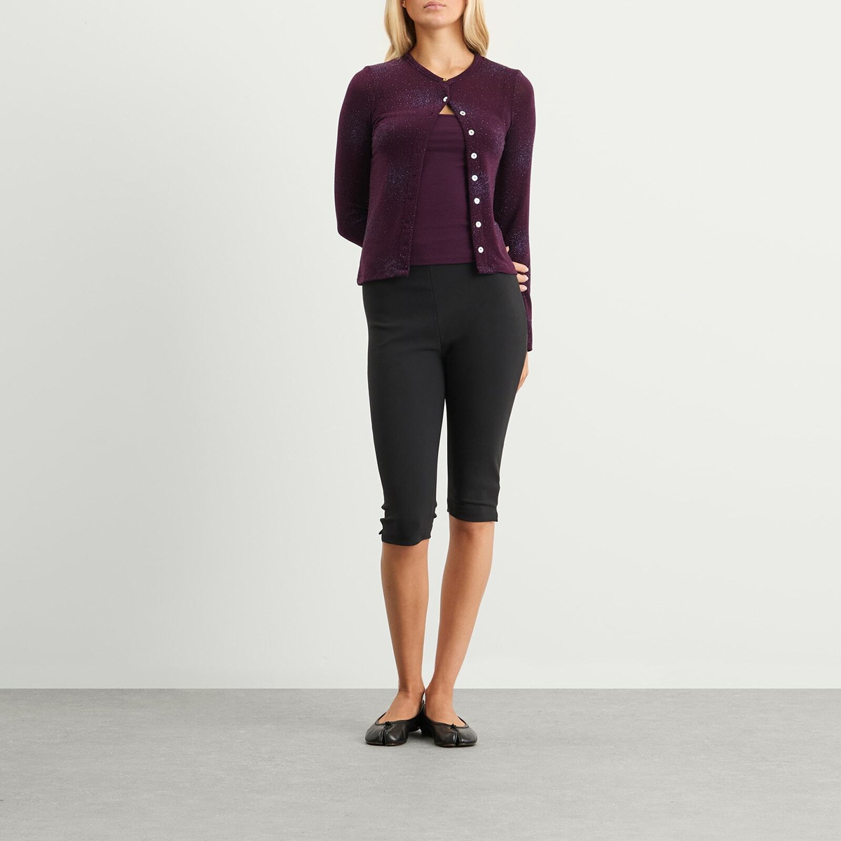 Fruity Booty Women's Isola Sparkly Cardigan Set in Purple