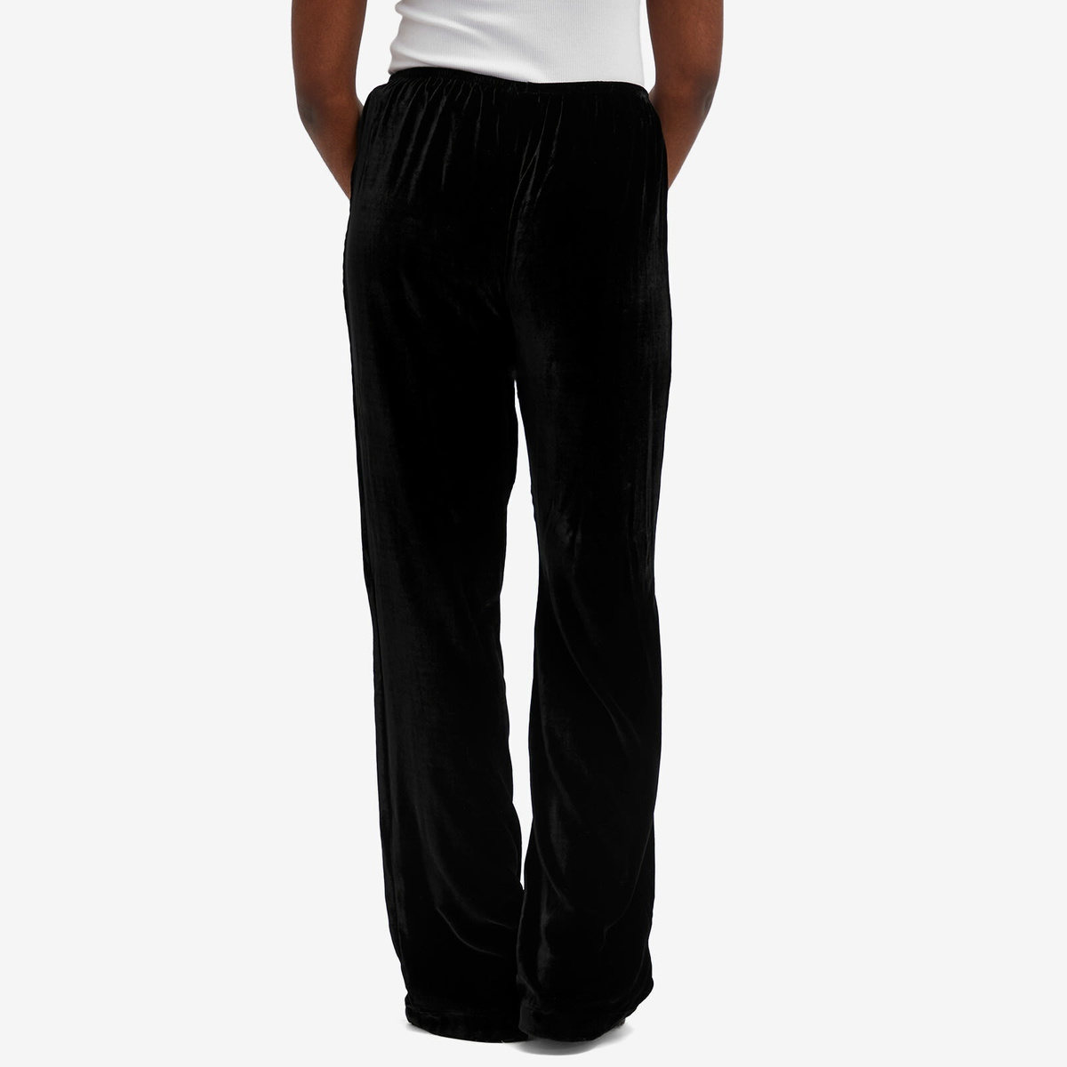 DONNI. Women's Velvet Simple Pants in Jet