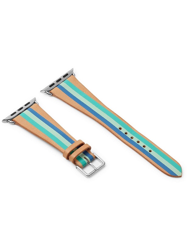 Photo: laCalifornienne - Aquamarine Striped Leather Watch Strap
