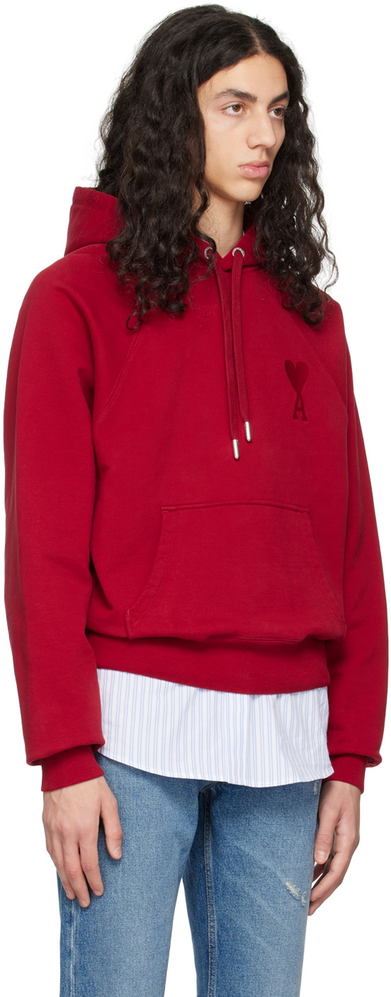 AMI Paris Red Ami de Cœur Hoodie