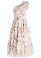 Needle & Thread Mariannes Ruffled Tulle Midi Dress Multicoloured