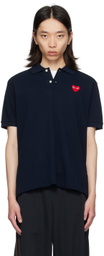 COMME des GARÇONS PLAY Navy Heart Polo