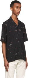 Saint Laurent Black Cupid Print Short Sleeve Shirt