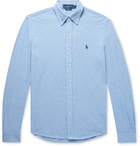 Polo Ralph Lauren - Button-Down Collar Mélange Cotton-Piqué Shirt - Blue