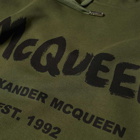 Alexander McQueen Men's Grafitti Logo Popover Hoody in Khk&Blck