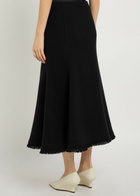 Gabriela Hearst Patterson Wool and Cashmere-blend Midi Skirt Black