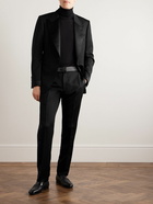 TOM FORD - Shelton Grain de Poudre Wool and Mohair-Blend Tuxedo Jacket - Black