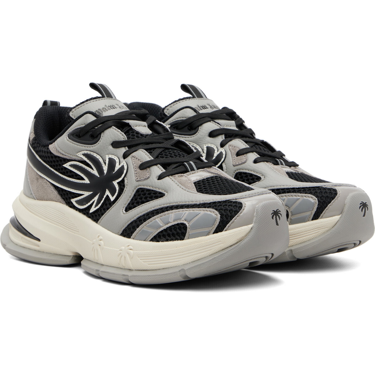 Palm Angels Black & Gray Palm Runner Sneakers