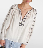 Velvet Tina embroidered cotton top