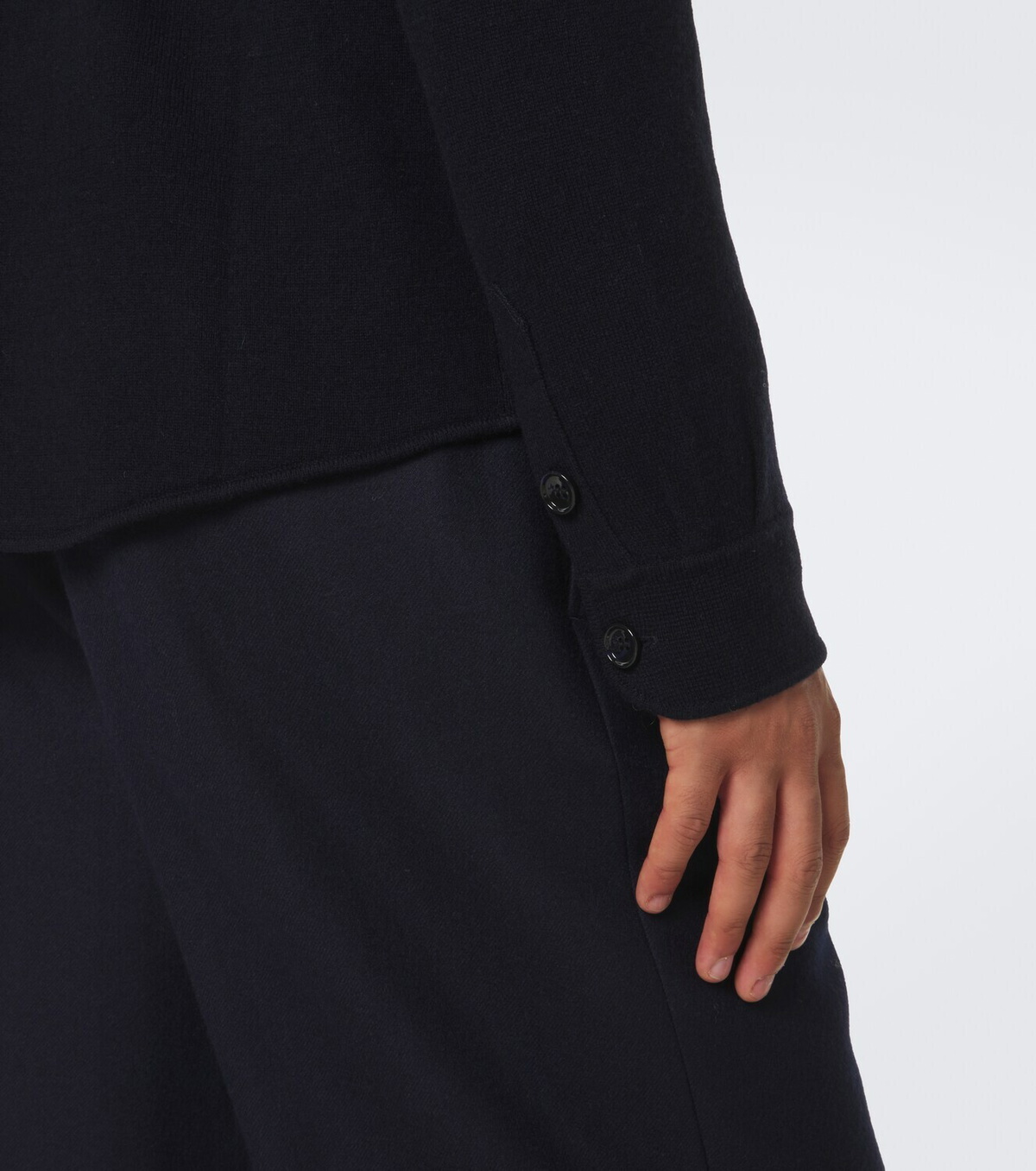 Allude Knitted wool and cashmere shirt