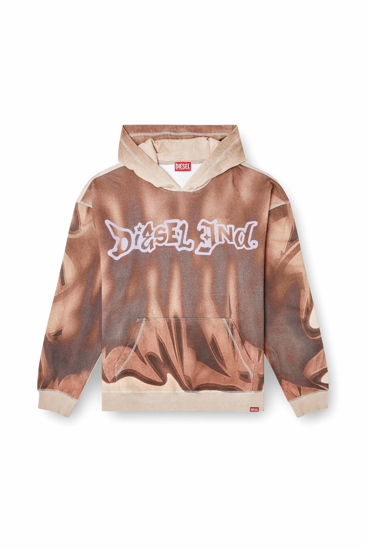 Diesel Hoodie with graffiti print - Sweaters Mens in Brown