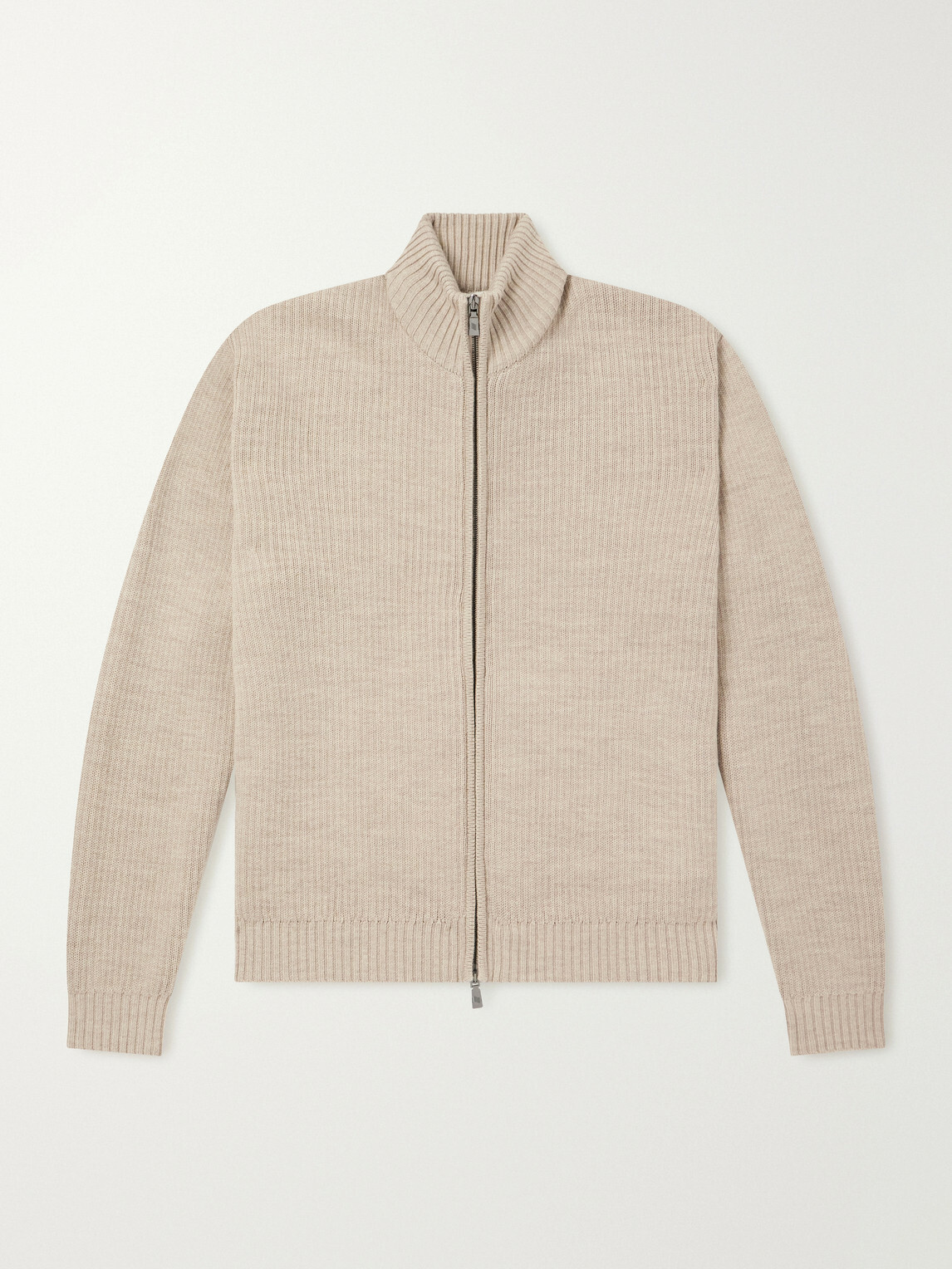 Frescobol Carioca - Minas Merino Wool Zip-Through Sweater - Neutrals