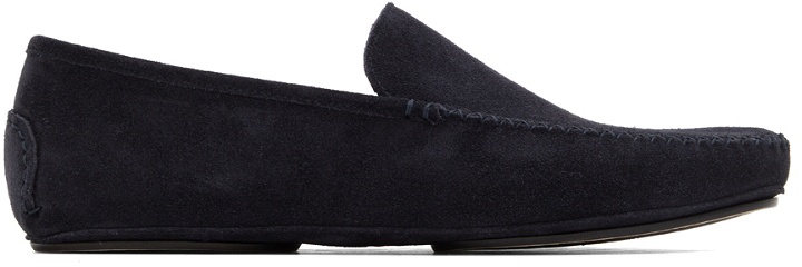 Photo: Manolo Blahnik Navy Suede Digby Loafers