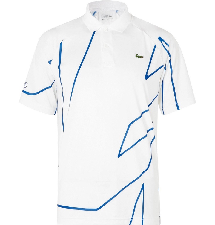 Photo: Lacoste Tennis - Novak Djokovic Printed Stretch-Jersey Polo Shirt - White