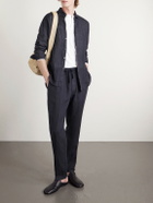 Altea - Mattia Straight-Leg Linen Drawstring Trousers - Blue