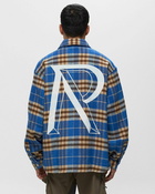 Represent Intial Print Flannel Shirt Blue/Beige - Mens - Overshirts