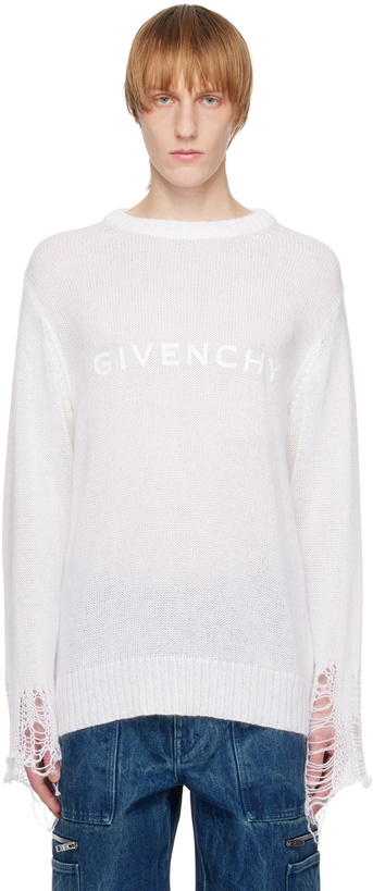 Photo: Givenchy White Destroyed Sweater