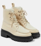 Yves Salomon Wool-lined leather ankle boots