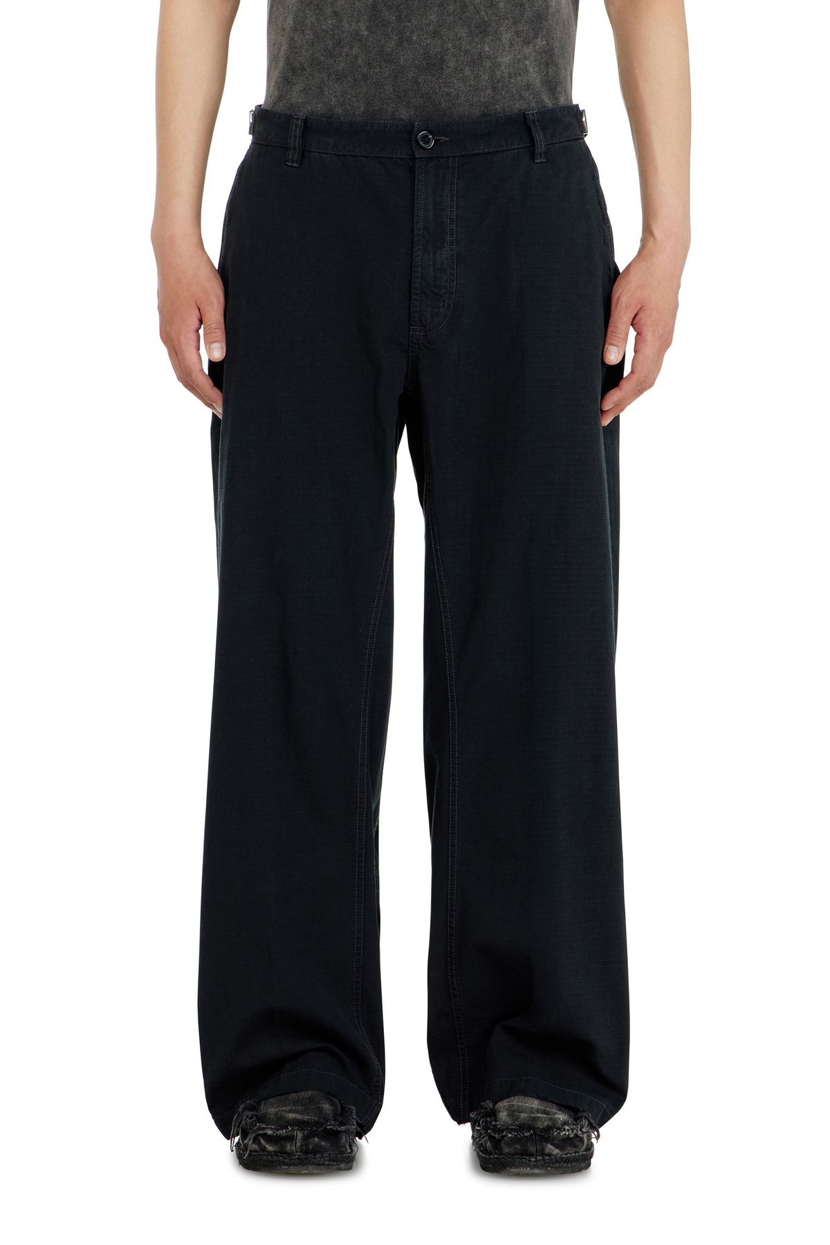 Diesel Cotton ripstop pants with side buckles - Pants - Man -