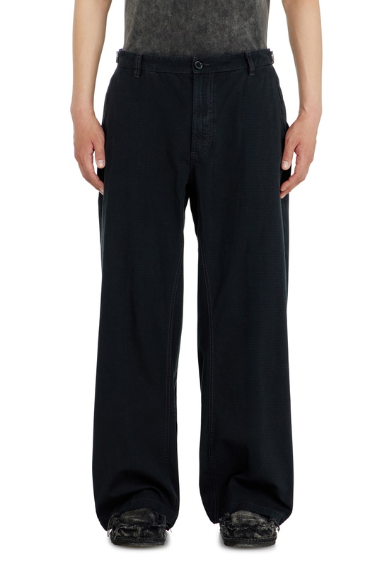 Photo: Diesel Cotton ripstop pants with side buckles - Pants - Man -