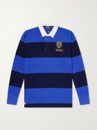Polo Ralph Lauren - Wimbledon Logo-Embroidered Striped Cotton Rugby Polo-Shirt - Blue