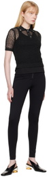 Recto Black Net Crop Polo