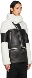 Rick Owens Black & Off-White Shearling Keith Jacket