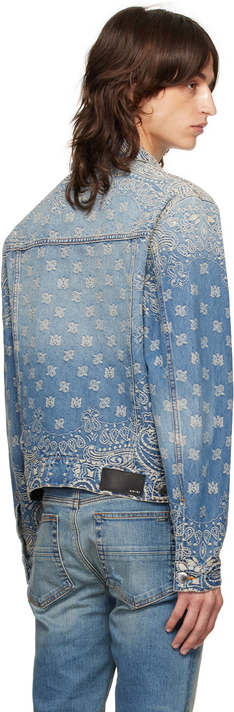 AMIRI Blue Bandana Jacquard MA Denim Jacket