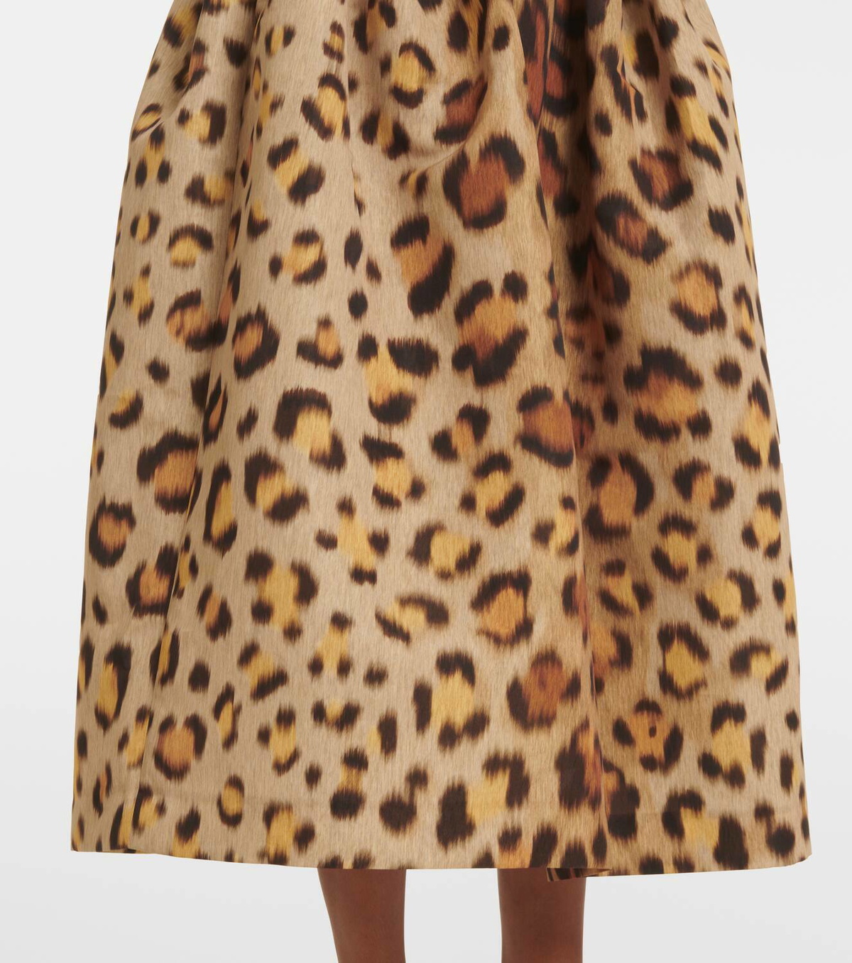 Oscar de la Renta Leopard-print faille midi skirt Oscar de la Renta