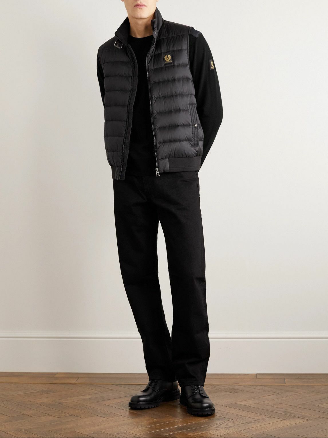 Belstaff - Kerrigan Ribbed Panelled Merino Wool Sweater - Black