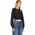 T by Alexander Wang Black Sleek Front Twist Hoodie